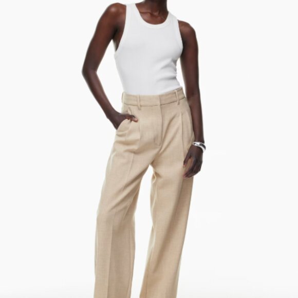 Aritzia Effortless Pant - Heathered Oakwood, Size 4 - Picture 1 of 11